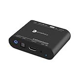 gofanco Prophecy HDMI 2.0 Audio Extractor Converter & Repeater, HDMI to Optical Toslink + 3.5mm Stereo Analog Output – 4K 60Hz, HDR, HDCP 2.2, EDID, CEC, ARC, De Embedder, TAA Compliant