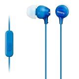 Sony MDREX15AP In-Ear Earbud Headphones with Mic, Blue