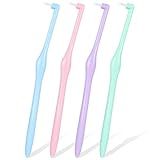 4 PCS End Tuft Toothbrush Adult, Gum End Tuft Toothbrush for Braces, Orthodontic Toothbrushs Small Head Interspace Proxy Brush Dental Tools with Soft Gap Small Head for Tooth Detail Cleaning