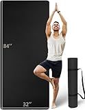 Extra Long & Wide Thick Yoga Mat for Tall Men & Women, 84'' x 32'' x 7mm Oversized Yoga Mat Double-Sided Non Slip, Pro TPE Yoga Mats with Strap