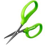 Garden Scissors, 2pcs 6in Pruning Shears Snips Non-stick Coated Sharp Steel Blades - Gardening Tools Garden Shears for Plants Herb Flowers in Grow Tent and Hydroponics