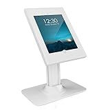 Mount-It! Anti-Theft Tablet Kiosk, Locking Countertop Tablet Enclosure with Freestanding Base, Universal Enclosure for iPads Gen 7, 8, 9 and 10, iPad Pro, iPad Air, White