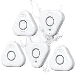 5 Pack Water Leak Detectors for Home, Stechro 4 Levels Adjustable Audio 0-120dB Water Sensor Alarm Leak Detector with Leak and Drip Alert, IP66 Water Leak Sensor for Basements Kitchen Sink Laundry