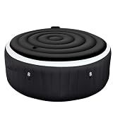Vniyors Hot Tub Cover - 5.4FT Inflatable Round Hot Tub Cover, Anti Air Leakage Saluspa Cover, Thickened Replacement Cover, Black