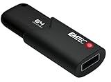 Emtec Click Secure B120 USB 3.2 Flash Drive 64 GB - Encryption software AES 256 - Read speed 100 MB/s - Black