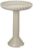 Farm Innovators Model HBC-120C Heated Birdbath, All Season Decorative Scalloped Stone with Pedestal, 120-Watt, Gray