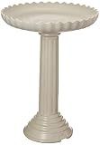 Farm Innovators Model HBC-120C Heated Birdbath, All Season Decorative Scalloped Stone with Pedestal, 120-Watt, Gray