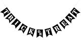 JijAcraft Halloween Trick OR Treat Paper Banner - Black Hanging Decoration for Home, Office, Front Door, Fireplace Mantel, Wall - Party Supplies, Happy Halloween Sign
