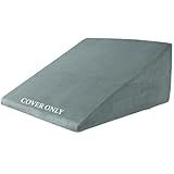 HOMBYS Ultra Soft Velvet Bed Wedge Pillow Cover-Super Soft Fleece Pillowcase with Zipper Design, Removable & Machine Washable Pillowcase, (Grey, 25"x25"x8")