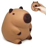 Squishy Capybara Stress Balls Squeeze Toys, Super Fun Animal Stress Relief Ball for Kids and Teens, Dough Ball Sensory Toys, Party Favors, Classroom Prizes | Sitting Capybara Squish Balls Fidget Toys