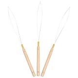 Vlasy 3PCS Hair Extension Loop Needle Threader Pulling Hook Tools Micro Loop Nano Beads Device Hair Extension Threader for Hair or Feather Extensions