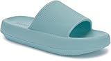 Joomra Pillow Slippers for Women Recovery Foam House Shower Summer EVA Bath Bathroom Size Home Platform Sandals Summer Cushion Slides for Female Sandles Blue 39-40