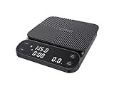 Maestri House S3 Coffee Scale with Timer, 3kg/0.1g Rechargeable Digital Scale, 3 Brew Modes, Adjustable Ratios & Flow Rate Display, Barista-Grade for Pour-Over, Espresso, French Press – Black