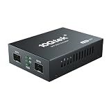 10GTEK 1.25G/2.5Gbps Two Ports SFP OEO Mode Converter, Optical-Electrical-Optical Wavelength/Fiber Mode/Fiber Count Converter, SFP Repeater (Without Transceiver)