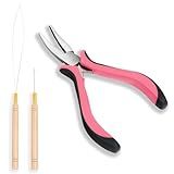 Neitsi Microlinks Hair Extensions Kit,Beads Hair Extensions Threader Pulling Hook Pliers,Micro Link Tools Hair Feathers Extensions Kit for Hair Style