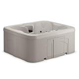 Lifesmart 4-Person Plug & Play Square Hot Tub Spa with 13 Jets, 1.0 HP Pump, Thermal Cover and LED Light, Outdoor Spa, Sand