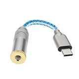 The Lord of the Tools 1pc USB Type C to 4.4mm Balanced DAC Audio Adapter Cable USB Type C to 4.4mm Adapter Cable 32bit 384kHz 5N Single Crystal Silver Aux Cable for Phone Latop and Type C Devices