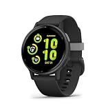 Garmin Vívoactive 5, Health and Fitness GPS Smartwatch, AMOLED Display, Up to 11 Days of Battery, Slate Aluminum Bezel with Black Case and Silicone Band