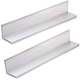Tlence 2 PCS Aluminum Angle 6061, 2" x 2"x 1/4" Aluminum Angle Stock, 12" Length T5 Temper Mill Stock, 90 Degree Angled Aluminum Extrusion for DIY Projects Industrial Building Construction