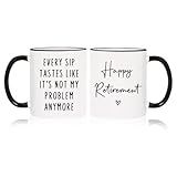 Aurahouse Retirement Gift for Woman Men, Funny Retirement Mug Decorations, Best Retirement Gifts for Women Men 2025, Coworker, Friend, Teacher, Boss, Sisters, Mom, Retired Gifts Not My Problem Anymore