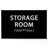 ADA CENTRAL SIGNS - 6" X4" Storage Room Sign - Tactile Graphics Grade 2 Braille Text | ADA Compliant Modern Utility Wall Mount Plastic Signs For Schools, Offices, Businesses, Apartments & Restaurants