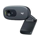Logitech C270 720p Webcam Plug-and-Play Wide Screen Video Calling - Black