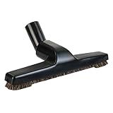 Selgo Upgraded Vacuum Floor Brush for Universal Vacuum Cleaners with 1 ¼ inch (1.25'') (32mm) Inner Diameter with Horse Hair Soft Bristles 10” Wide Black (1 Brush Only)