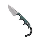 CRKT Minimalist Bowie Outdoor Survival Fixed Blade Knife with Sheath: Stainless Steel Plain Edge Blade, Micarta Handle, 2387