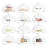 Simply Genius Mesh Food Covers - 12-Pack, 17in x 17in, White - Outdoor Kitchen & Picnic Accessories - Hosting Essentials for Glamping & Tailgating