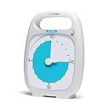 Time Timer PLUS 20 Minute Desk Visual Timer — Countdown Timer with Portable Handle for Classroom, Office, Homeschooling, Study Tool with Silent Operation (White)