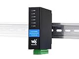 2-Ch RS485 to Ethernet Converter Industrial Isolated Serial Server, 2-Ch RS485 Independent Operation, Dual RJ45 Ethernet Ports, Modbus Gateway MQTT Gateway JSON Support, Rail-mount Metal Case