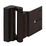 Prime-Line U 11126 Door Reinforcement Lock – Add Extra, High Security to your Home and Prevent Unauthorized Entry – 3 In. Stop, Aluminum Construction, Bronze (Single Pack)