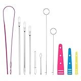 11pcs Drawstring Threader Tool Set, Flexible Drawstring Threaders Sewing Turner Hooks Elastic Clips Draw String Puller Tools Supplies Accessories Kits for Fabric Jackets Hoodies Sweaters Pants