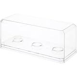 Pioneer Plastics 143C3GOLF-BC Clear Plastic 3 Golf Ball Display Case with Clear Base, 6.125" W x 2.625" D x 2.25" H