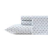 Laura Ashley - King Size Sheet Set, 100% Cotton Percale Bedding with Matching Pillowcases, Fully Elastic Fitted Sheet, Deep Pocket, Floral Room Decor (Francesca Blue)
