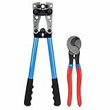 iCrimp Battery Cable Lug Crimping Tool for 8, 6, 4, 2, 1, 1/0 AWG Heavy Duty Wire Lugs, Battery Terminal, Copper Lugs with Wire Shear Cutter