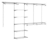 Rubbermaid Configurations Deluxe Custom Closet Kit 4-8 Ft. Adjustable Metal Wire Shelving Titanium Finish Expandable Organization System Hardware Included for Home Closet/Pantry/Laundry/Mudroom