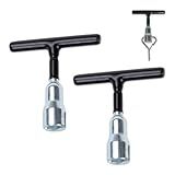 WSDMAVIS 2Pcs Portable Wing Nut Driver Reliable Manual T-Handle Tightening Tool for Eye Screws,C-Hook Bolts,Q-Hangers & Screw Hooks Hand Tool for Quick & Easy Installation