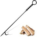 Fire Poker for Fire Pit, 40”Twisted Rope Design Fireplace Poker, Heavy Duty Handmade Fire Pit Poker for Campfire Wood Stove Firewood Log Coals, Outdoor and Indoor Fireplace Fire Pit Tools