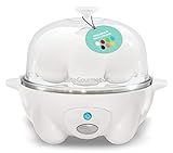 Elite Gourmet EGC-007## Rapid Egg Cooker, 7 Easy-To-Peel, Hard, Medium, Soft Boiled Eggs, Poacher, Omelet Maker, Auto Shut-Off, Alarm, 16-Recipe Booklet, White