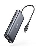 Anker Laptop Docking Station Dual Monitor, 8-in-1 USB C Hub, 4K Dual Monitor with 2 HDMI, 1 Gbps Ethernet Hub, 85W Power Delivery, SD Card Reader for MacBook Pro, XPS and More (Charger not Included)