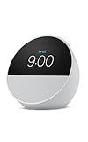Amazon Echo Spot (newest model), Great for nightstands, offices and kitchens, Smart alarm clock, Designed for Alexa+, Glacier White