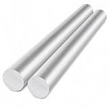 YOUNTHYE 2 PCS 6061 Aluminum Round Bar Stock, 1-1/4 Inch Diameter x 16 Inch Solid Aluminum Rods, Extruded Lathe Bar Stock for Machining, Drilling, Cutting, DIY Metal Projects