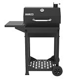 Nexgrill 22" Barrel Charcoal Grill, Side Shelf with Adjustable Chimney