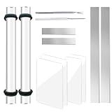 12 Polymer Clay Tools Acrylic Rolling Pin with Thickness Rings for Sculpting Craft Shaping Knife Cutters Slicer Kit Clear Rectangle Sheet Press Board Wire Texture Set Needle Detail Modelling Supplies