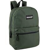 Trail maker Classic 17 inch Backpacks with Adjustable Padded Straps | School Backpacks for Girls, Boys (Green)