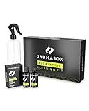 SAUNABOX All-Natural Sauna Cleaning Kit | Eco-Friendly Eucalyptus Multi-Surface Cleaner Concentrate – Chemical-Free & Biodegradable | Safe for Sauna Tents, Benches & Mats (2x1 FL.OZ./30mL)