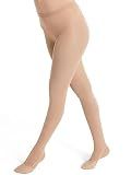 Capezio Womens Ultra Soft Self Knit Waistband Transition Tights, Light Suntan, Small-Medium US