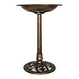 Backyard Expressions Outdoor Garden Bird Bath - Bronze - Weather Resistant Resin with Ground Stakes - 27 Inch