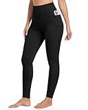 CHRLEISURE Leggings with Pockets for Women - Tummy Control High Waisted Soft Workout Yoga Pants（Black,M）